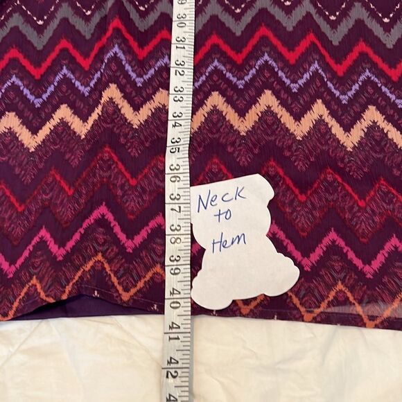 Faded Glory EUC purple zig zag print maxi dress adjustable straps fully lined - Picture 11 of 11